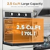 Wall Ovens 24 inch Electric, AMZCHEF 24 inch Wall Oven, 2200w Single Wall Oven with 6 Cooking Modes, 2.5 Cu.Ft. Electric Wall Oven, Convection Oven with Mechanical Knobs Control, Stainless Steel