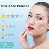 QUSTERE Pimple Patches for Face, Hydrocolloid Acne Patches, Cute Star Zit Covers, Colorful Spot Stickers with Tea Tree, Salicylic Acid & Cica Oil| 3 Sizes (10mm, 12mm & 14mm) |200 Count