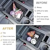 2-Piece Center Console Organizer & Armrest Divider Set for 2023-2025 Honda Pilot, 2024-2026 Passport, 2024-2025 Ridgeline | Custom Fit Durable ABS Plastic Storage Tray