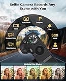 Digital Camera, 6X Optical Zoom & WiFi, 5K 30FPS 64MP Vlogging Camera, Rear and Front Cameras for Photography and Video, Autofocus & Anti-Shake, Travel Selfie for YouTube with Flash Dial 64GB Card