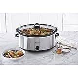 Crock-Pot 7 Quart Oval Manual Slow Cooker, Stainless Steel (SCV700-S-BR), Versatile Cookware for Large Families or Entertaining