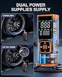 Tire Inflator Portable Air Compressor, 6X Faster 180 PSI Cordless Air Compressor, Air Pump with Pressure Gauge - Portable Tire Inflator for Car, Pickup, Motor, Bicycle, Balls and More