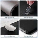 StepRite Kitchen Mats, 2PCS Kitchen Rugs, Cushioned Anti Fatigue Kitchen Mats for Floor, Non-Slip Standing Desk Mat, Waterproof Kitchen Rug Set for Kitchen, Floor, Office, 17.3"x30"+17.3"x47", Black