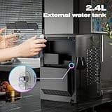 Kismile Countertop Nugget Ice Maker,Ice Machine with 2.5qt Water Reservoir,50 Lbs/24H,Self-Cleaning,Pellet Ice Maker for Home & Office