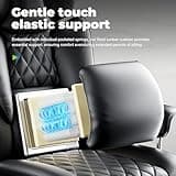 COMHOMA Big and Tall Office Chair, High Back Leather Gaming Chair with Footrest, Executive Ergonomic Office Chair with Pocket Spring Lumbar Support and with Outward Fixed Soft Armrests
