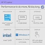 HP Touchscreen Laptop Computer for College Student Home Study, 1-Year Office 365, 16GB RAM, 512GB PCIe SSD, Intel Processor, 14 inch Display, WiFi 6, Bluetooth, Type-C, Windows 11 S, Pale Gold