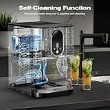 Kismile Countertop Nugget Ice Maker,Ice Machine with 2.5qt Water Reservoir,50 Lbs/24H,Self-Cleaning,Pellet Ice Maker for Home & Office