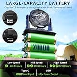DUSFAN Misting Fan, 6L Bucket Portable Misting Fans with Remote, 20000mAh Rechargeable Battery Portable Fan for Outdoors Patios, Camping Fans 270° Adjustable, Hanging & Lighting for Outdoor Cooling