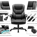 Furmax Office Executive Chair High Back Adjustable Managerial Home Desk Chair, Swivel Computer PU Leather Chair with Lumbar Support (Black)