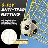 MangoStar Soccer Goal, 12X6 FT Soccer Goals for Backyard Portable Net Collapsible Metal Base, Quick Setup Soccer Net for Indoor Outdoor Practice Training with Carry Bag