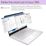 HP 14 Laptop Student Business 2025 Flagship Computer, AI Copilot, 4-Core 13th Gen Intel CPU, 16GB RAM 628GB Storage (128GB UFS+500GB Ext) 1-Yr Office 365 Long Battery HubxcelAccessory Win 11S Lavender