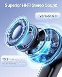 HUIFU Wireless Earbuds, Bluetooth Ear Buds Headphones, 40H Long Playtime, Stereo Deep Bass, LED Power Display, IPX7, Lightweight in Ear Earphone with Mic for iPhone Android Phone