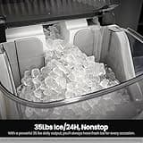 Kismile Nugget Ice Makers Countertop,Portable Ice Machine with Crushed Ice, 35lbs/Day,Self-Cleaning,One-Click Operation for Home Use(Silver)