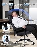 Big and Tall Office Chair 500LBS, Executive Office Chair for Heavy People, Heavy Duty Desk Chair Comfy, Computer Chair High Back PU Leather, Extra Wide Rocking Chair with Wheels for Home Office, Black