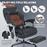 Massage Office Chair with Heating Function & Footrest, 6-Point Vibration, Ergonomic Executive Reclining Desk Chair with Padded Seat for Relaxation, Comfort & Stress Relief