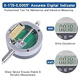 Electronic Digital Dial Indicator with Magnetic Base Holder Fine Adjustable Long Arm 0-1" / 25.4mm Inch/Metric Conversion Professional Gauge 0.01mm/0.001"