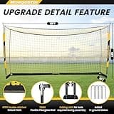MangoStar Soccer Goal, 12X6 FT Soccer Goals for Backyard Portable Net Collapsible Metal Base, Quick Setup Soccer Net for Indoor Outdoor Practice Training with Carry Bag
