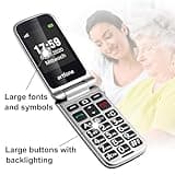 artfone G3 Flip Cell Phone for Seniors,4G Unlocked Mobile Phones with Big Buttons,Speed Dial,SOS Button,Photo Contact,Talking Numbers,1200mAh Battery, Charging Dock