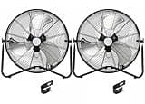BILT HARD 20" High Velocity Floor Fan, 4600 CFM 3-Speed Industrial Shop Fan with Wall-Mounting System, Heavy Duty Metal Fan for Garage Workshop and Warehouse, 2 Pack