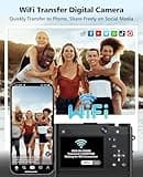 Digital Camera, 6X Optical Zoom & WiFi, 5K 30FPS 64MP Vlogging Camera, Rear and Front Cameras for Photography and Video, Autofocus & Anti-Shake, Travel Selfie for YouTube with Flash Dial 64GB Card