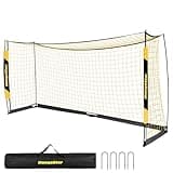 MangoStar Soccer Goal, 12X6 FT Soccer Goals for Backyard Portable Net Collapsible Metal Base, Quick Setup Soccer Net for Indoor Outdoor Practice Training with Carry Bag