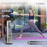 Lasko Outdoor Living Oscillating Tower Fan, for Decks, Patios and Porches, 10 Foot Power Cord, 4 Refreshing Speeds, 42", Grey, YF202