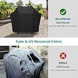 SunPatio Grill Cover 55 Inch, Outdoor Heavy Duty Waterproof Barbecue Gas Cover, UV & Fade Resistant, All Weather Protection Compatible for Weber Charbroil Nexgrill Kenmore Grills and More, Black