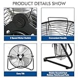 BILT HARD 20" High Velocity Floor Fan, 4600 CFM 3-Speed Industrial Shop Fan with Wall-Mounting System, Heavy Duty Metal Fan for Garage Workshop and Warehouse, 2 Pack