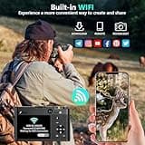 5K Digital Camera, 64MP Cameras for Photography with 6X Optical Zoom & Autofocus, WiFi Vlogging Camera for YouTube Video, Dual-Lens, 2 Batteries, 64GB Card & Flash, Best Cameras for Content Creators