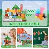 Goody King Magnetic Blocks |100PCS Magnetic Building Cube Game, Constructions Toys for Boys & Girls Age 3-4, 5 6 7 8 9 10, STEM Montessori Stacking Toy, Sensory Tiles Building Birthday for Toddlers