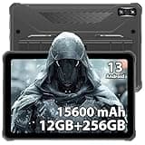 HOTWAV R7 Rugged Tablet Android 13, 15600mAh 10.1 Inch HD+ Waterproof Tablet, 12GB+256GB/(2TB TF) Outdoor Work Tablets, 16MP+16MP Camera Octa Core/Daul SIM 4G/IP68&IP69K/Face ID/GPS/OTG/Widevine L1