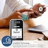 Panasonic Cordless Phone with Advanced Call Block, Link2Cell Bluetooth, One-Ring Scam Alert, and 2-Way Recording with Answering Machine, 5 Handsets - KX-TGF975B (Black with Silver Trim)