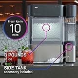 GE Profile Opal 2.0 XL with 1 Gallon Tank, Chewable Crunchable Countertop Nugget Ice Maker, Scoop included, 38 lbs in 24 hours, Pellet Ice Machine with WiFi & Smart Connected, Stainless Steel