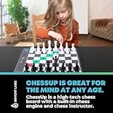 ChessUp 1 - Electronic Chess Board by Bryght Labs - Built-in Chess Engine & Instructor - Includes Chess Set TouchSense Pieces - Light Up Smart Chess Board - Features AI, Wireless Play & Companion App