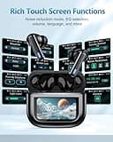 Nequga Wireless Earbuds Bluetooth Headphones, Ear Buds with Touch Screen, ANC ENC Noise Cancelling Transparency Mode, 40H Stereo Deep Bass, IPX7 Waterproof, Clear Calls, 5 EQ for iOS Android (Black)