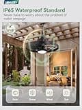 LEDIARY 20" Outdoor Ceiling Fan with Lights,IP65 Waterproof Gazebo Hanging Fan with Remote Control Smart App, Plug in Caged Ceiling Fan with 3CCT 6-Speeds for Patio Porch Pergola(Black)