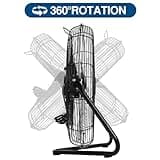 BILT HARD 20" High Velocity Floor Fan, 4600 CFM 3-Speed Industrial Shop Fan with Wall-Mounting System, Heavy Duty Metal Fan for Garage Workshop and Warehouse, 2 Pack