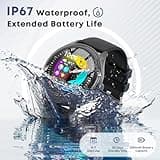 DIVOAZBVO Smart Watches for Women Men, 1.39" HD IPS Touchscreen Smartwatch with 120 Sports Modes, Heart Rate/Sleep Monitor, IP67 Waterproof, Bluetooth Call & Music Control for iPhone/Android (Black)