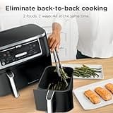 Ninja Foodi 10QT 6-in-1 DualZone Smart XL Air Fryer, 2 Independent 5QT Baskets, Smart Cook Thermometer, Match Cook, Smart Finish, Air Fry, Roast, Bake, Dehydrate, Reheat, Grey, DZ550