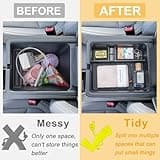 2-Piece Center Console Organizer & Armrest Divider Set for 2023-2025 Honda Pilot, 2024-2026 Passport, 2024-2025 Ridgeline | Custom Fit Durable ABS Plastic Storage Tray