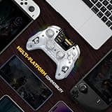 ManbaOne Interactive Screen Wireless Gaming Controller for PC/Switch/iOS/Android,Hall Effect Stick & Trigger,RGB Lighting,Remappable Buttons,1800mAh with Charging Dock (White)
