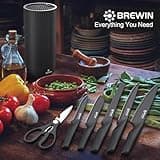 Knife Set, Brewin Kitchen Knife Set, Knives Set for Kitchen, Universal Knife Block, Utility Knife Block Set, Kitchen Essentials, New Home Essentials, Apartment Essentials, Dishwasher Safe