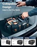 HOTOR Trunk Organizer - Car Organizer, Foldable Trunk organizer for SUVs & Sedans, Sturdy Car Organization for Car Accessories, Tools, Sundries, Black, 2 Compartments, 21.3"×12.6"×10.6"