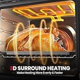 GASLAND 24 Inch Electric Wall Oven, 2.6 Cu.ft Built-in Single Wall Oven, 12 Cooking Functions, 3D Heating, Convection Oven with Rotisserie, Touch Control, Safety Lock, ETL Certified, Stainless Steel