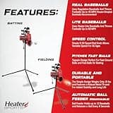 Heater Sports Base Hit Lite Adjustable Baseball Pitching Machine – 45 MPH Pitching Speed, Includes Automatic Ball Feeder, Extremely Accurate | Perfect for Hitting and Fielding Training for All Ages