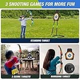 HYES 2 Pack Bow and Arrow for Kids, LED Light Up Archery Set with 24 Suction Cup Arrows, 1 Standing Target, 6 Score Targets & 2 Quiver, Indoor Outdoor Sport Gifts for Boys Girls Ages 4-8