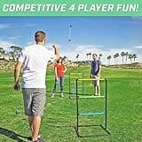 GoSports Indoor/Outdoor Ladder Toss Game Set with 6 Rubber Bolos, Carrying Case and Score Trackers