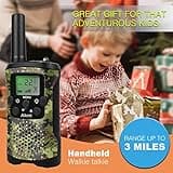Walkie Talkies for Kids 22 Channel 2 Way Radio 3 Miles Long Range Handheld Walkie Talkies Durable Toy Best Birthday Gifts for 6 Year Old Boys and Girls fit Adventure Game Camping (Green Camo 1)
