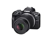 Canon EOS R100 Mirrorless Camera Body, APS‑C Sensor, 24.1 Megapixels, 4K Video (24p), Dual Pixel CMOS AF, 6.5 fps Burst Shooting, Lightweight Vlogging Camera for Entry-Level Creators, Black