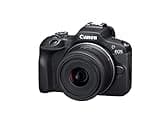 Canon EOS R100 Mirrorless Camera Body, APS‑C Sensor, 24.1 Megapixels, 4K Video (24p), Dual Pixel CMOS AF, 6.5 fps Burst Shooting, Lightweight Vlogging Camera for Entry-Level Creators, Black